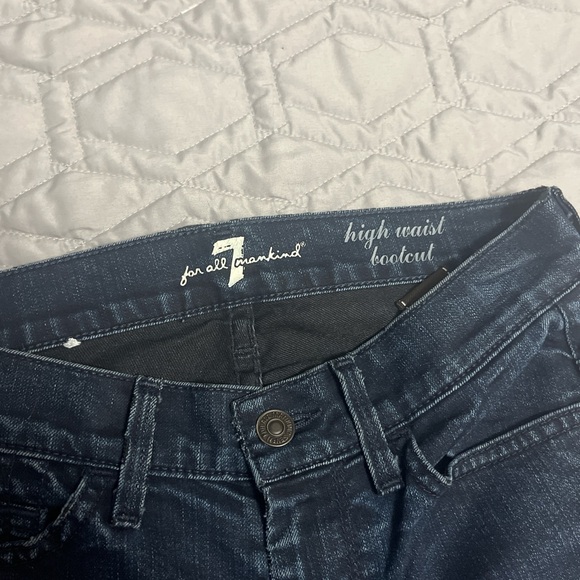 7 For All Mankind Women's High Rise Jeans - Deep Blue - Picture 1 of 5